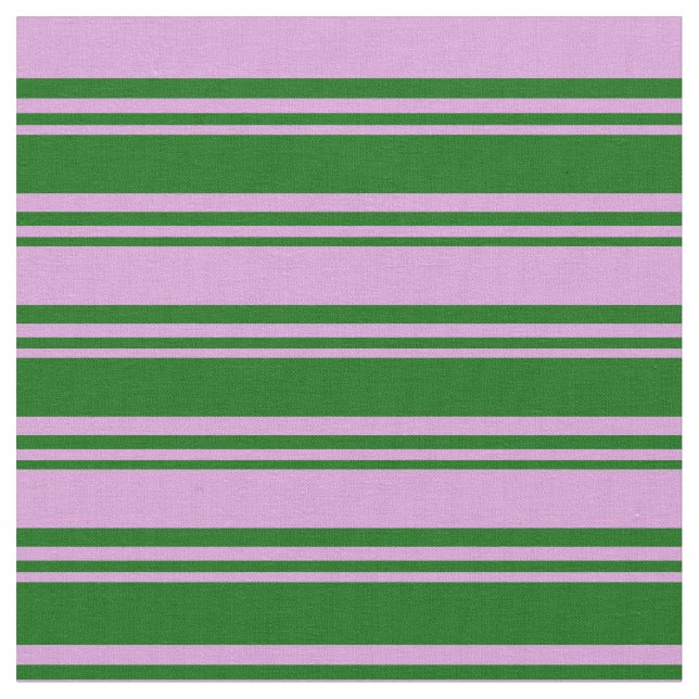 Dark Green and Plum Striped Pattern Fabric (Close Up)