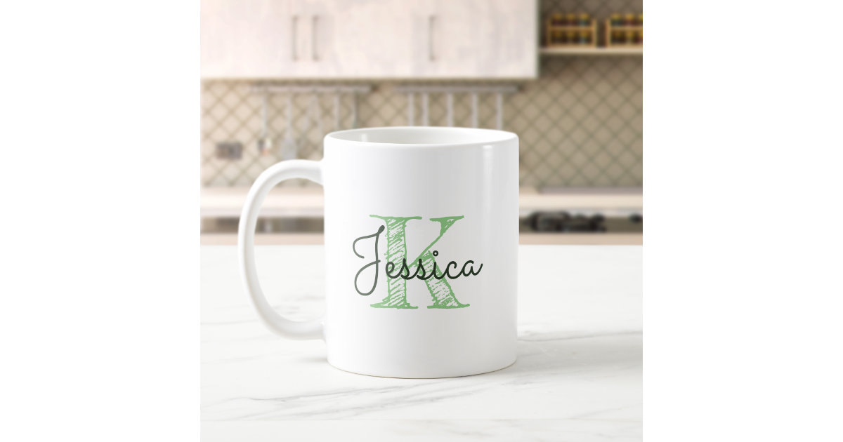 Personalized Scribble Initial Mug  Initial coffee mugs, Mugs, Personalized  mugs