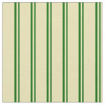 [ Thumbnail: Dark Green and Tan Lined Pattern Fabric ]