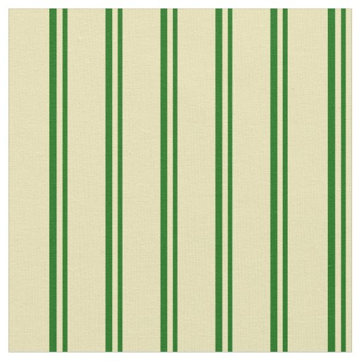 Dark Green and Tan Lined Pattern Fabric