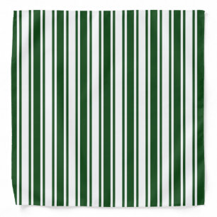 Dark green and white candy stripes bandana