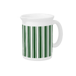 Dark green and white candy stripes beverage pitcher