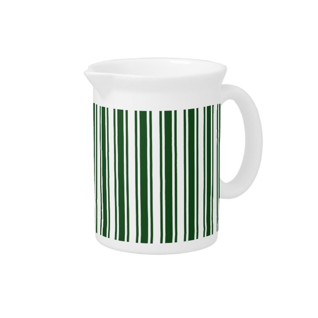 Dark green and white candy stripes beverage pitcher (Right)