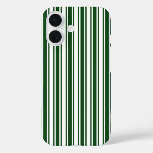 Dark green and white candy stripes Case-Mate iPhon iPhone 16 Case