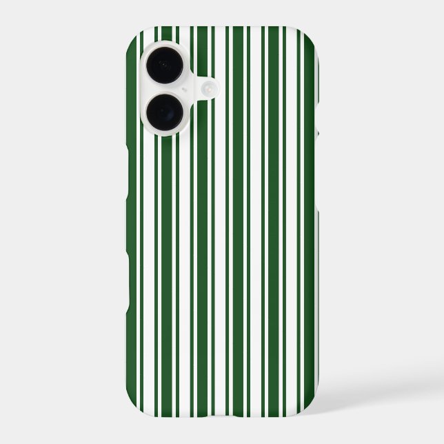 Dark green and white candy stripes Case-Mate iPhone case (Back)