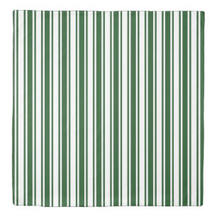 Dark green and white candy stripes duvet cover