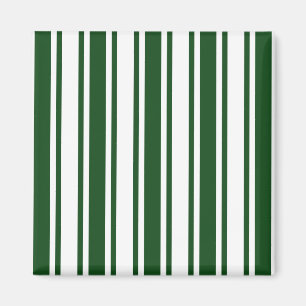 Dark green and white candy stripes magnet