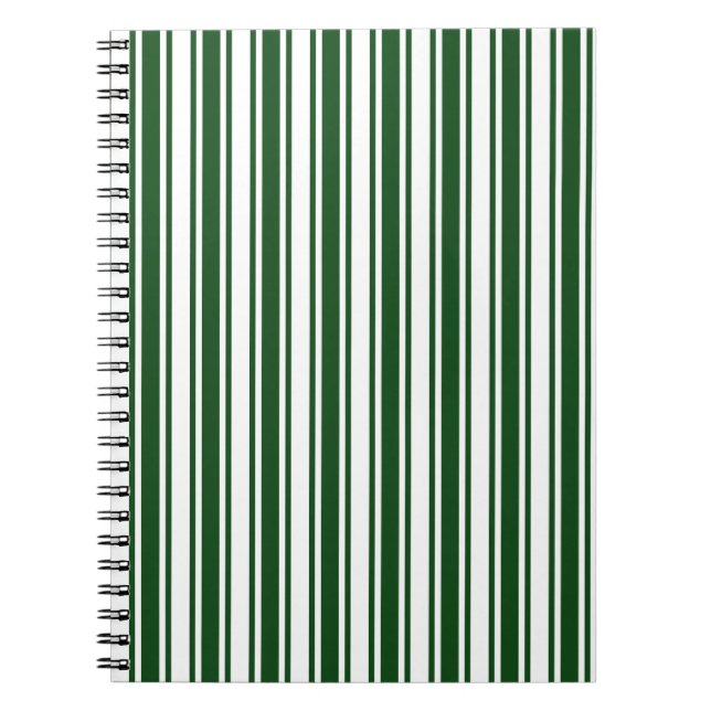 Dark green and white candy stripes notebook (Front)