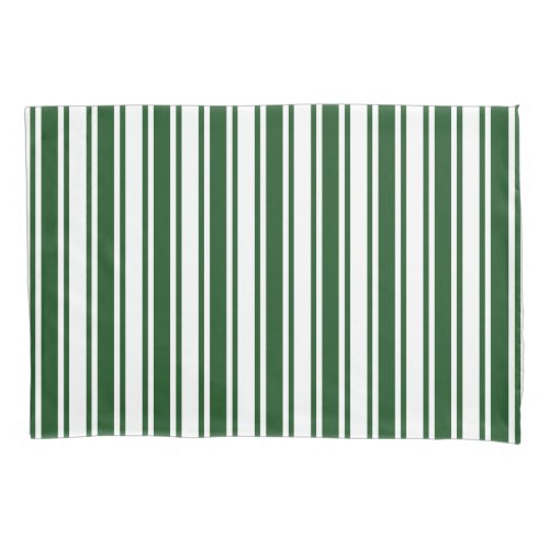 Dark green and white candy stripes pillow case