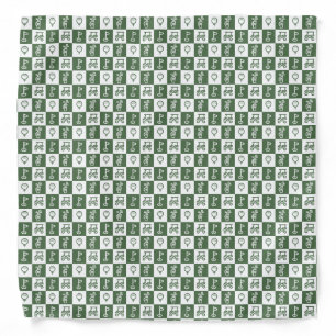 Dark Green and White Checkboard Bandana