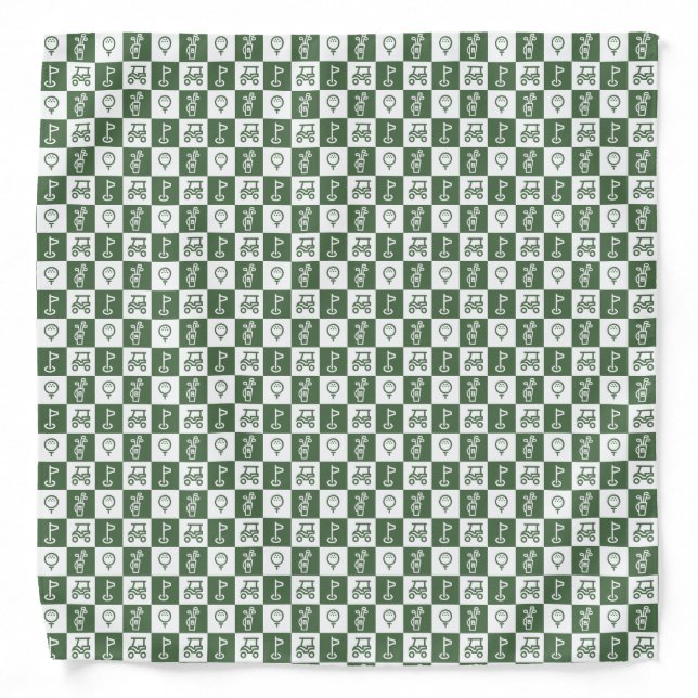 Dark Green and White Checkboard Bandana (Front)