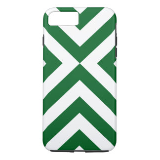 Dark Green and White Chevrons iPhone 8/7 Plus Case