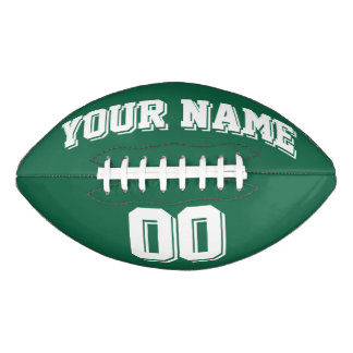 DARK GREEN AND WHITE Custom Football