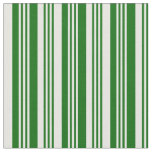 [ Thumbnail: Dark Green and White Lined Pattern Fabric ]
