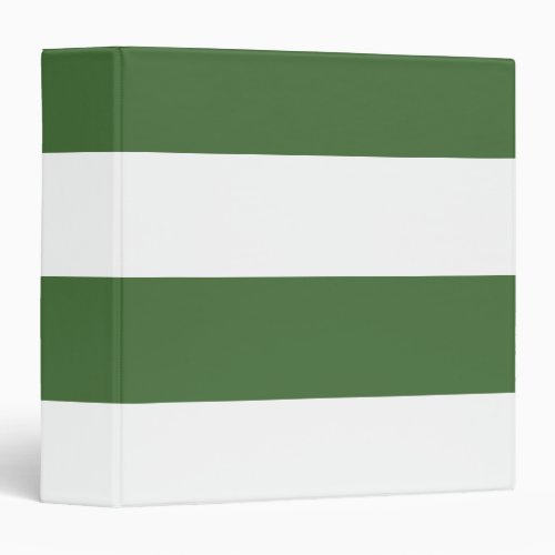 Dark Green and White Simple Extra Wide Stripes 3 Ring Binder