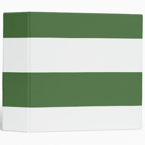 Dark Green and White Simple Extra Wide Stripes 3 Ring Binder