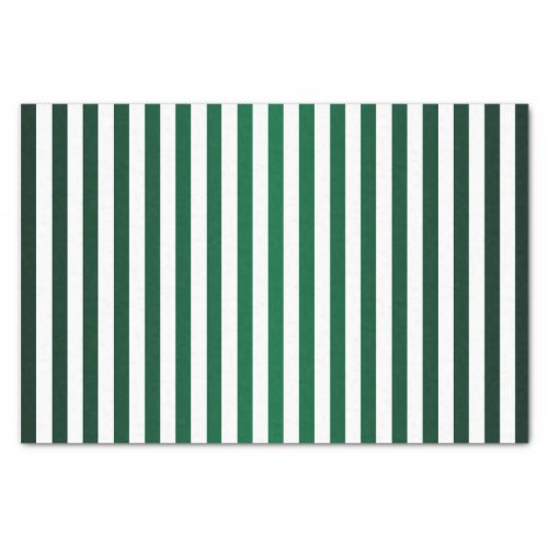 Dark Green and White Stripes Tissue Paper