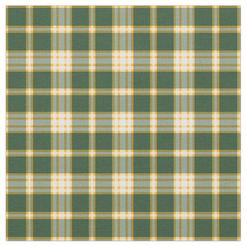 Dark Green and Yellow Gold Sporty Plaid Fabric