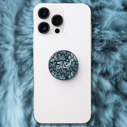 Dark Green Animal Fur Print Texture PopSocket