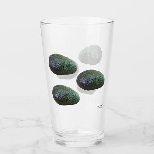 Dark Green Avocado Fresh Whole Fruit Glass