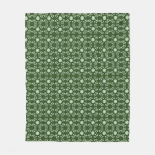 Dark Green Aztec Leaf Pattern Blanket