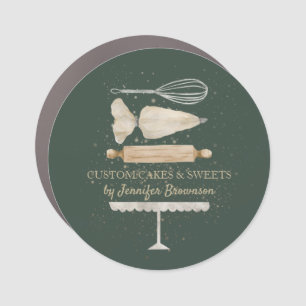 Dark Green Baking Cooking Utensils Car Magnet