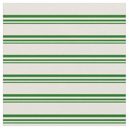 Dark Green & Beige Stripes Fabric