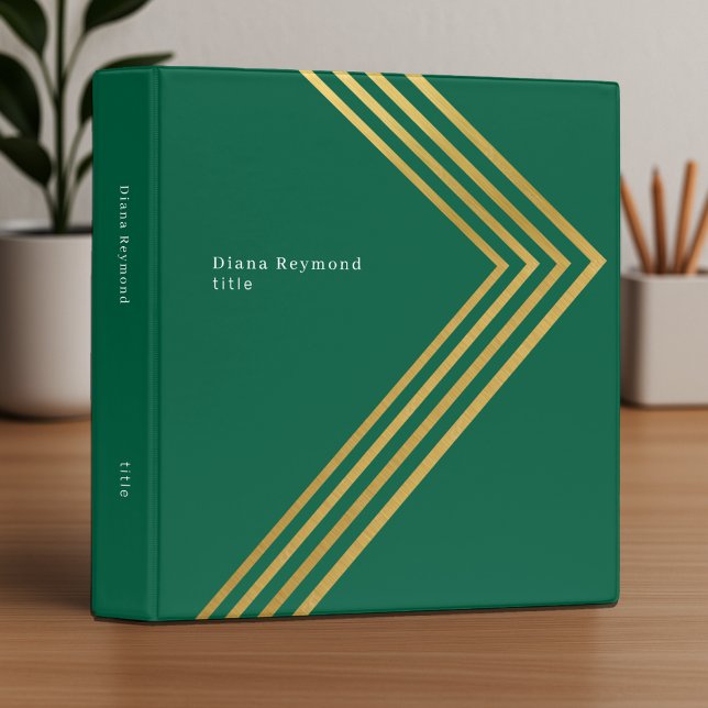 Dark Green Binder with Faux Gold Angle Stripes (Creator Uploaded)