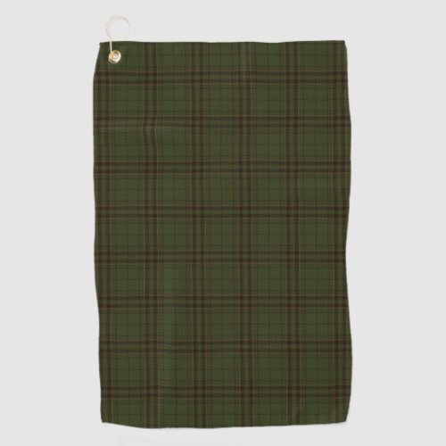 Dark Green Black Tartan Plaid Scottish Pattern  Golf Towel
