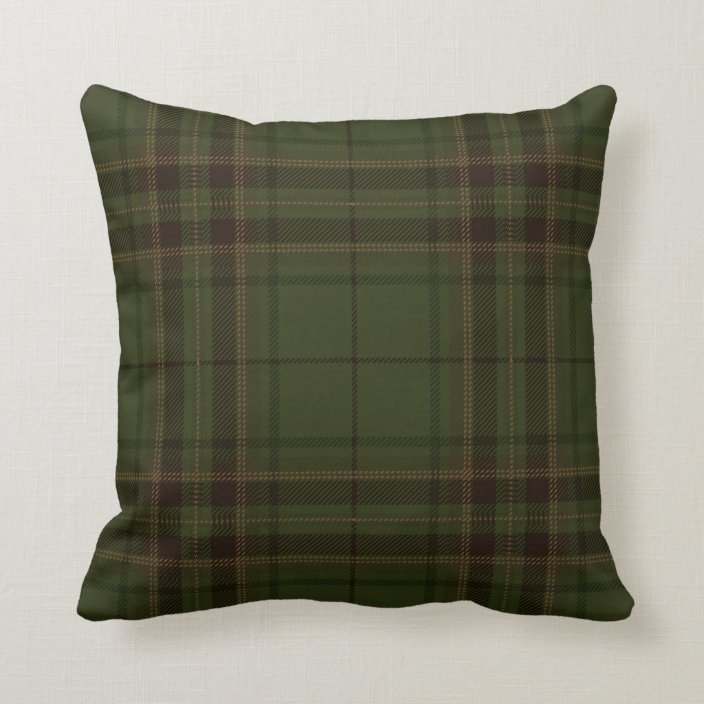 Dark Green Black Tartan Plaid Scottish Pattern Throw Pillow
