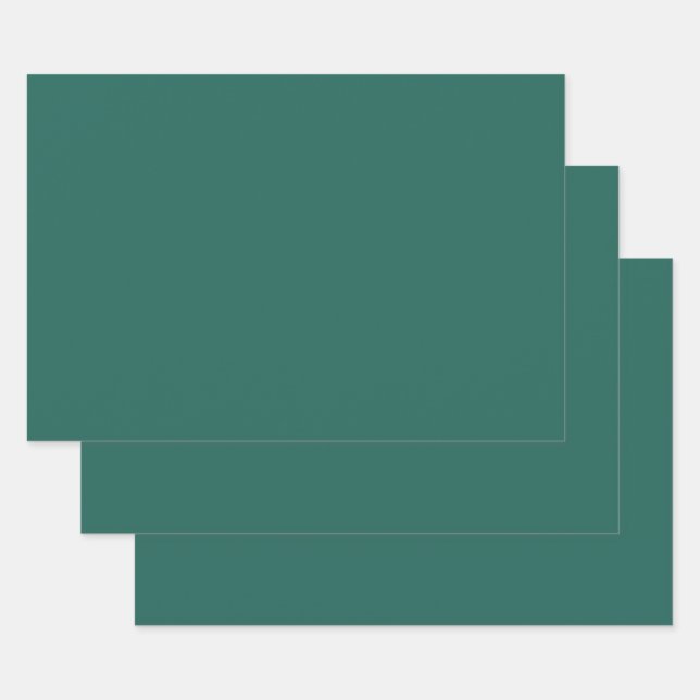  Dark green blue(solid color)  Wrapping Paper Sheets (Set)