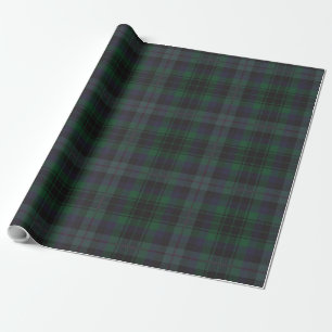 Dark Green Blue Tartan Plaid Wrapping Paper