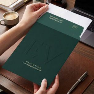 Dark Green Branded Modern Minimal Professional Envelope Mailers