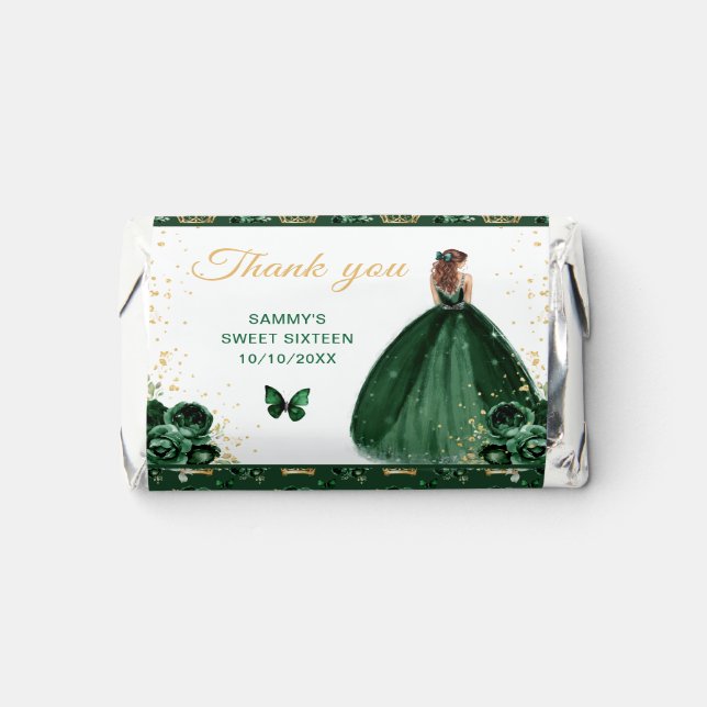 Dark Green Brown Hair Princess Sweet Sixteen Hershey's Miniatures (Front)