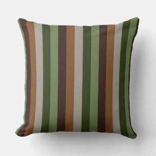 Dark Green/Brown Multi Designer Reversible Pillow