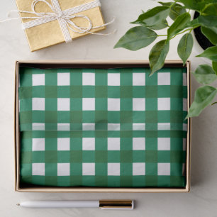 Dark Green Buffalo Check Plaid Christmas Tissue Paper