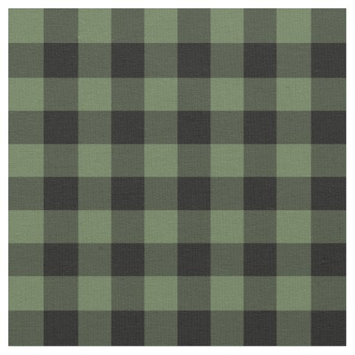 Dark Green Buffalo Check Plaid Fabric