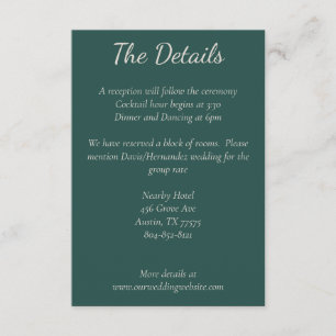 Dark Green, Burgundy & Blush Boho Details Card