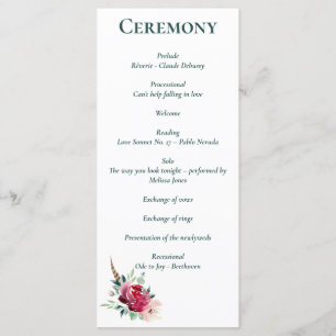 Dark Green, Burgundy & Blush Boho Floral Program
