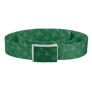 Dark Green Butterfly Print, Nature Inspired Belt