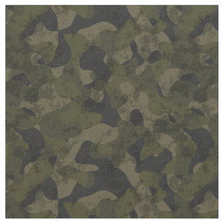 Dark Green Camo Abstract Fabric