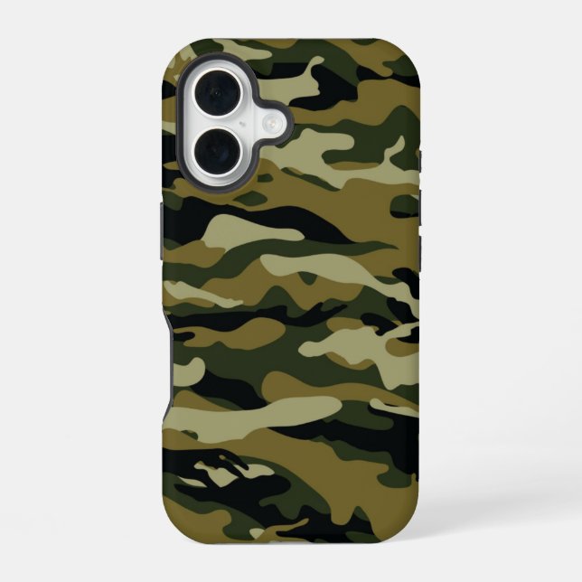 Dark Green Camo Iphone Case (Back)