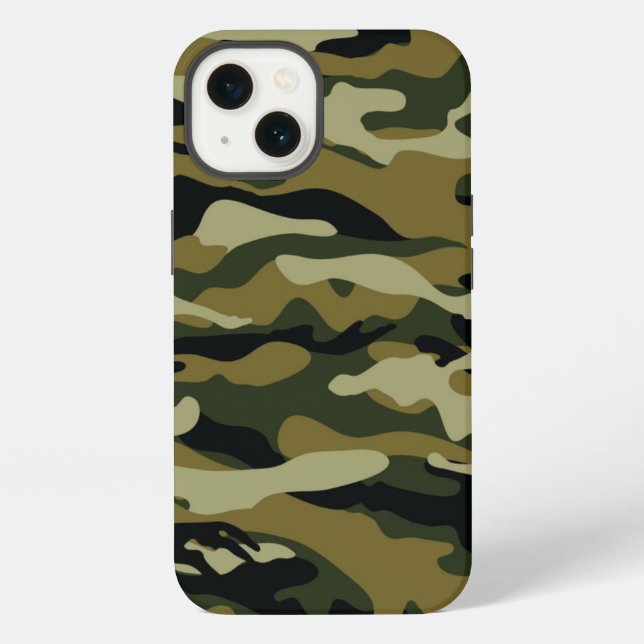 Dark Green Camo Iphone Case (Back)
