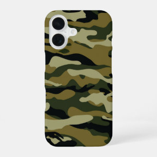 Dark Green Camo iPhone 16 Case