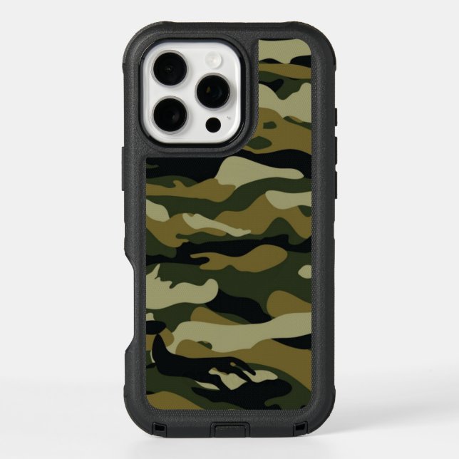 Dark Green Camo Otterbox iPhone Case (Back)