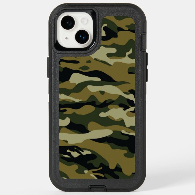Dark Green Camo Otterbox iPhone Case (Back)