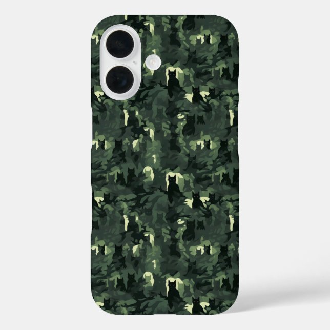 Dark Green Cat Camouflage Case-Mate iPhone Case (Back)