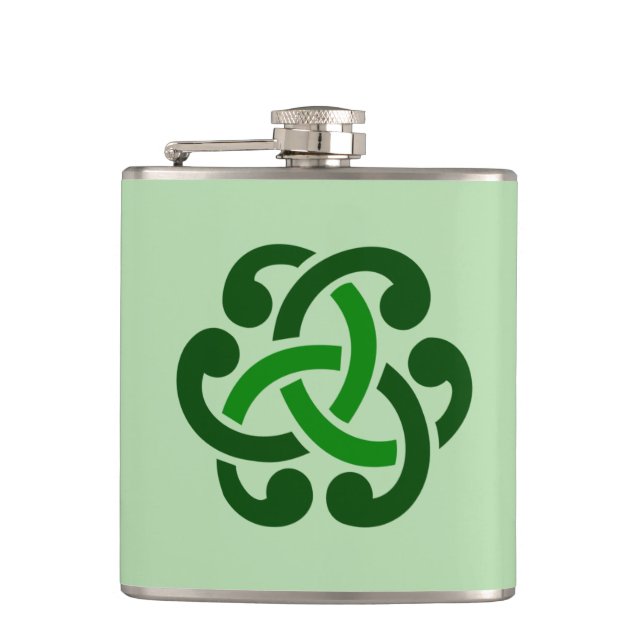 Dark Green Celtic Knot Flask (Front)
