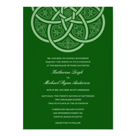 Dark Green Celtic Knot Wedding Invitations Zazzle Dark Green Celtic Knot Wedding Invitations
