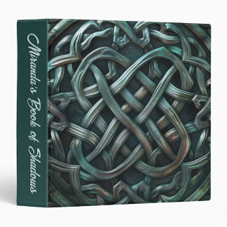 Dark Green Celtic Knot Witch Book of Shadows 3 Ring Binder